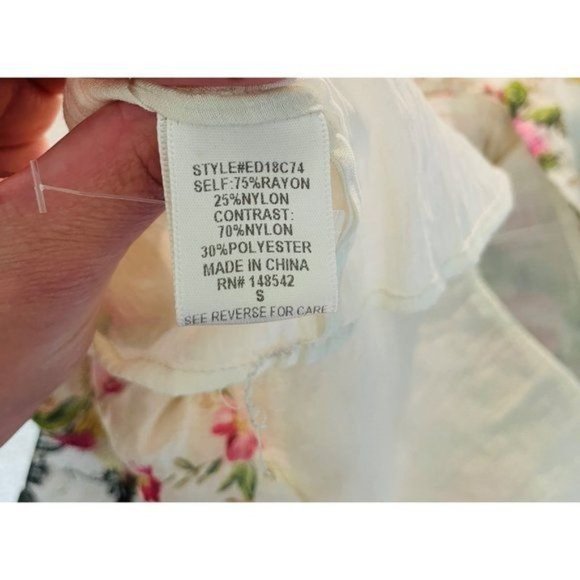 Anthropologie Aratta Silent Journey Floral Lace Trim Girlie Romantic Dress - Picture 4 of 10